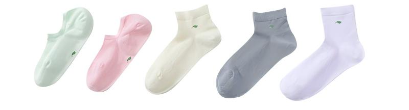 Ramie Blend Women's Socks — Low-Cut: Mint Green, Pink / Ankle: Cream, Gray / Crew: White